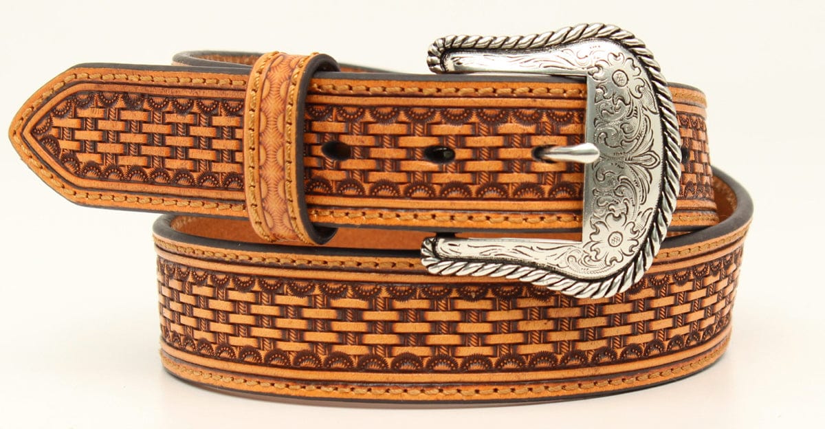 Nocona Brown Tooled Leather Belt 44