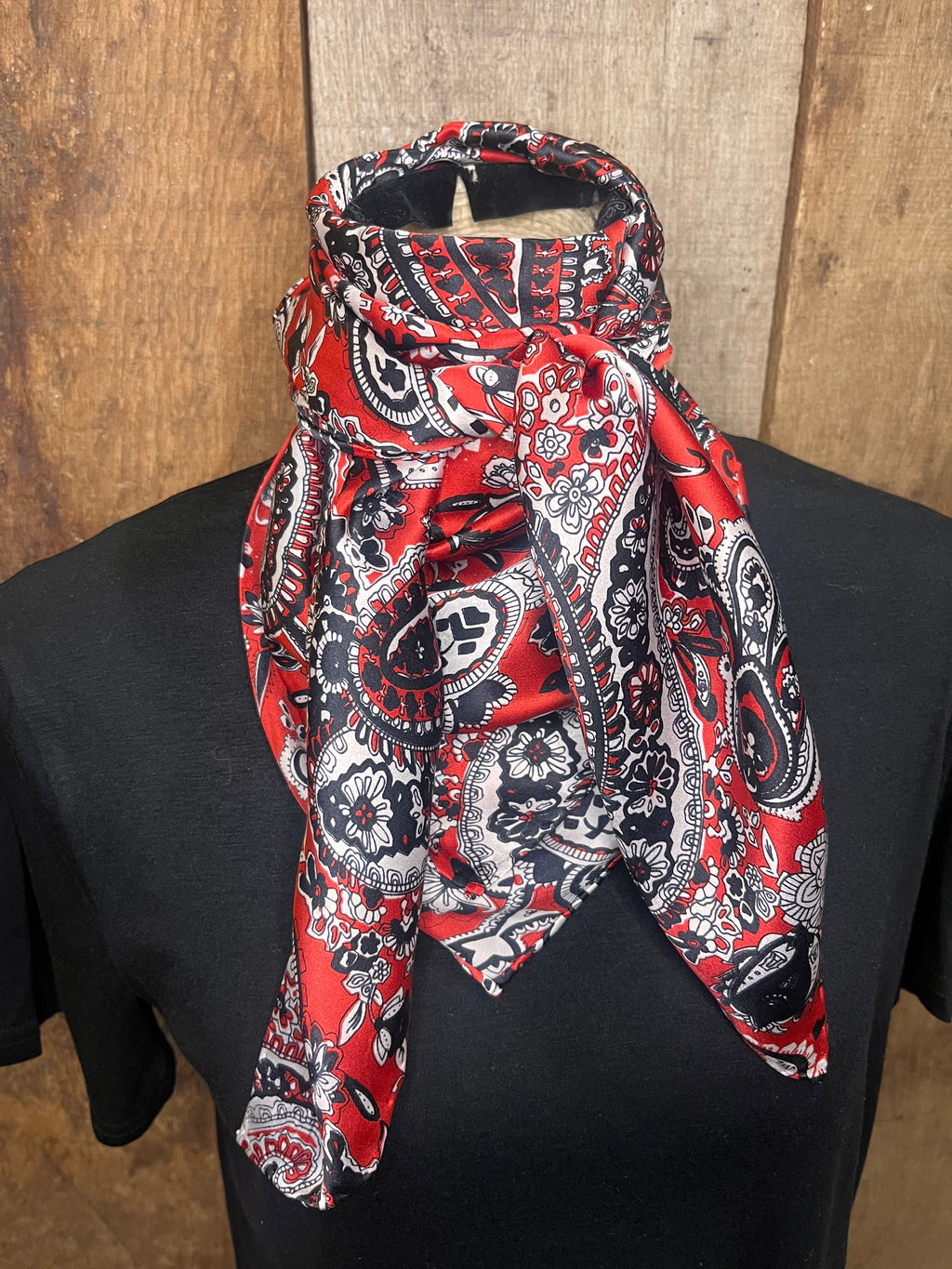 M&F Western Black Paisley Silk Wild Rag