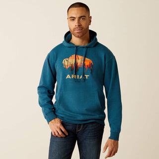 Ariat Men's Bison Plains Hoodie Hydra Heather