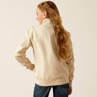 Ariat Girls Ariat Girls Pasture 1/4  Zip Sweatshirt Oatmeal Heather