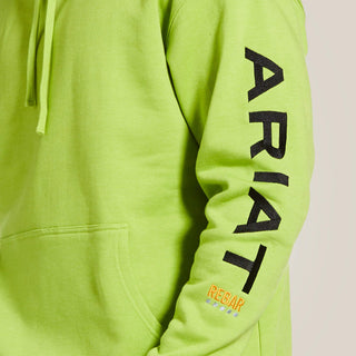 Ariat Men's Shirts Ariat Men's Rebar Graphic Hoodie Lime Green and Black Logo