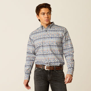 Ariat Men's Shirts Ariat Men's Richie Grey/Blue Aztec Print Button Down