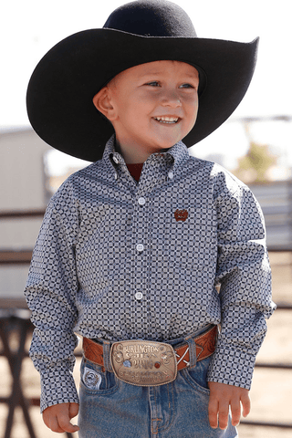 CINCH Cinch Boy’s Multi Color Geometric Print Western Shirt