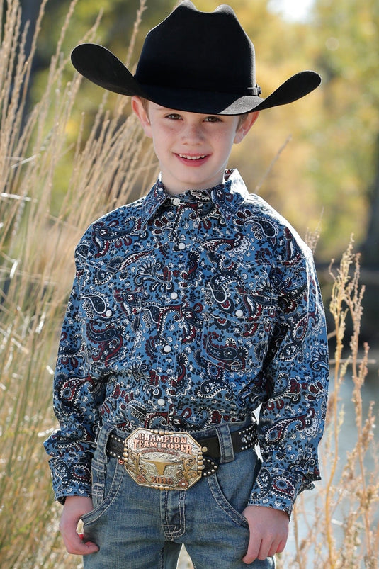 Cinch Boy's Bull Rider Burgundy T-Shirt