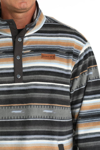 CINCH Men's Shirts Cinch Mens Polar Fleece Blue and Gold stripe