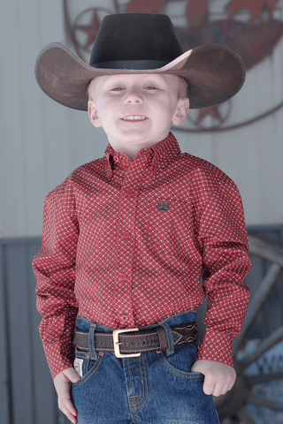 CINCH Baby & Toddler Tops Cinch Toddler Boy’s Red and Black Geometric Print Western Shirt