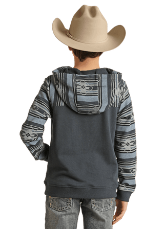 Cowboy Hardware Shirts & Tops Rock and Roll Boys Indigo Printed Terry Hoodie