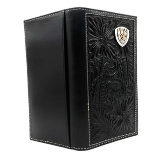 Cowboy Swagger Ariat Men’s Black Floral Embossed Rodeo Wallet