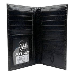 Cowboy Swagger Ariat Men’s Black Floral Embossed Rodeo Wallet