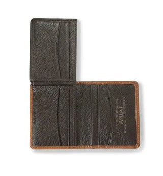 Cowboy Swagger Ariat Men’s Brown Basket Weave BiFold Flipcase Wallet