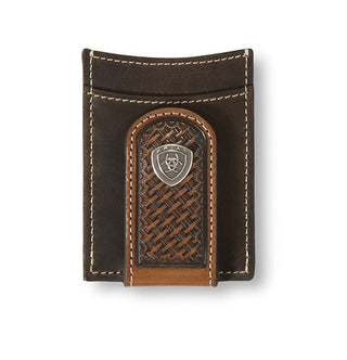 Cowboy Swagger Ariat Men’s Brown Basket Weave Card Case