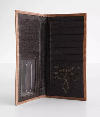 Cowboy Swagger Ariat Men’s Southwest Patch and Basket Weave Leather Rodeo Wallet