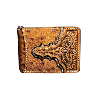 Cowboy Swagger Ariat Men’s Tooled Leather Ostrich Card Case