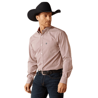 Cowboy Swagger Ariat Men’s Wrinkle Free Iven Fitted Long Sleeve Shirt Red Print