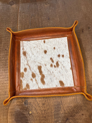 Cowboy Swagger Cheekys Brown Leather Cowhide Catchall