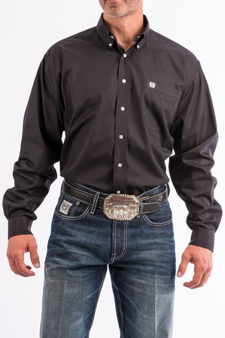 Cowboy Swagger Cinch Men’s LS Solid Black Button Down Shirt