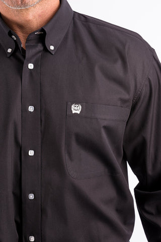 Cowboy Swagger Cinch Men’s LS Solid Black Button Down Shirt