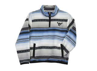 Cowboy Swagger Cowboy Hardware Youth Aztec Serape Polar Cadet 1/4 Zip Blue