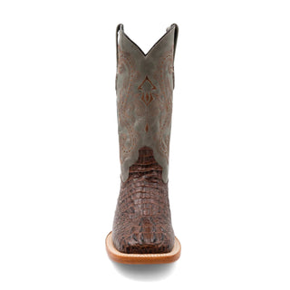 Cowboy Swagger Ferrini Mens Print Caiman Croc Square Toe Boot Sport Rust