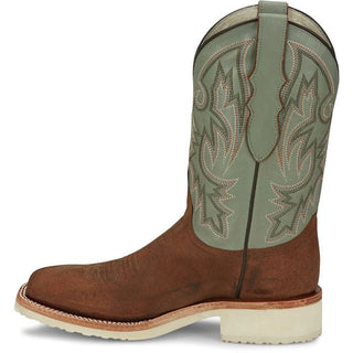 Cowboy Swagger Justin Men’s Peppy San Badger Distressed Cognac Smooth Ostritch Boot Pistacio Cowhide