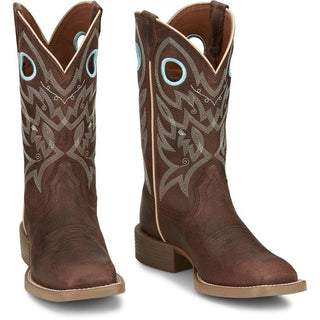 Cowboy Swagger Justin Womens Liberty Spicy Brown Leather Water Buffalo SE2801