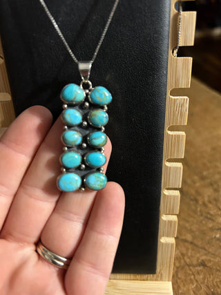 Cowboy Swagger Kingman Turquoise Sterling Silver Pendant