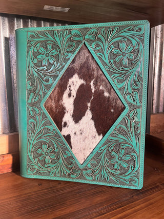 Cowboy Swagger Leather and Hide Planner Turquoise