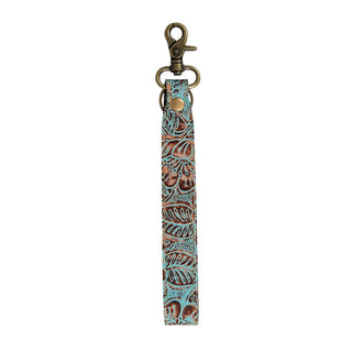 Cowboy Swagger Myra Pathflower Trail Hand Tooled Key Fob