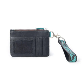 Cowboy Swagger Myra Pride of the Prickly Pears Credit Card Holder Black and Turquoise Tooled