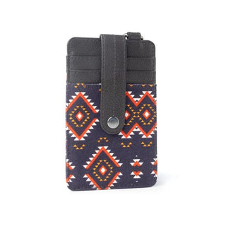 Cowboy Swagger Myra Taralongo Vista Credit Card Holder Black and Red Aztec