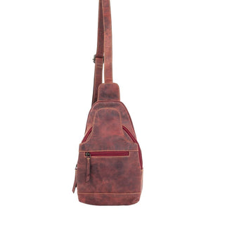 Cowboy Swagger Myra Western Fork Sling Bag In Red Russet