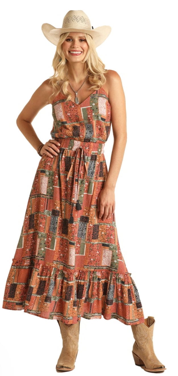 Rock & Roll Womens Rust Quilt Summer Dress – Cowboy Swagger