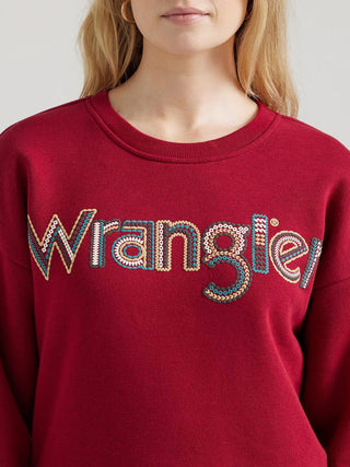 Cowboy Swagger Wrangler Women’s Crochet Print Logo Pullover