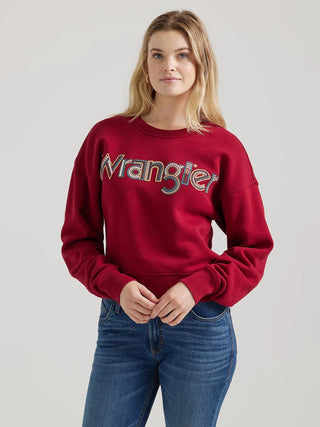 Cowboy Swagger Wrangler Women’s Crochet Print Logo Pullover