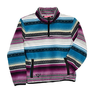 Cowgirl Hardware Cowgirl Hardware Toddler Aztec Serape Pullover Berry/Turquoise