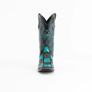 Ferrini Boots Ferrini Women's Patchwork Western Boot Black/Teal