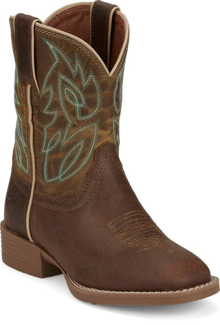 Justin Boots Justin Kid’s Canter Junior Clay Brown Water Buffalo Western Boot