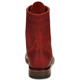 Justin Boots Justin Womens McKean 7" Lace-Up Roper Red