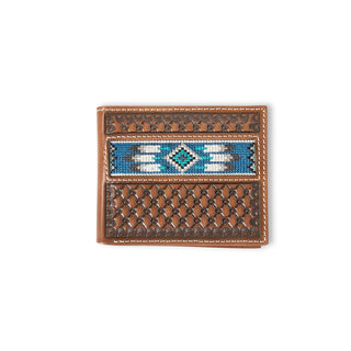 M&F Western Wallets & Money Clips Ariat Bi-Fold Style Wallet Southwestern In-Lay Brown