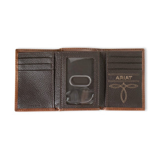 M&F Western Wallets & Money Clips Ariat Tri-Fold Style Wallet Southwestern Inlay Brown