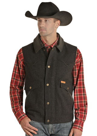 Powder River Outfitters Powder River Mens Heather Holbrook Vest Black