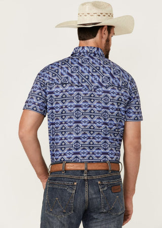 Rock & Roll Men's Shirts Rock & Roll Men's Tek Southwestern Print Short Sleeve Snap Western Shirt