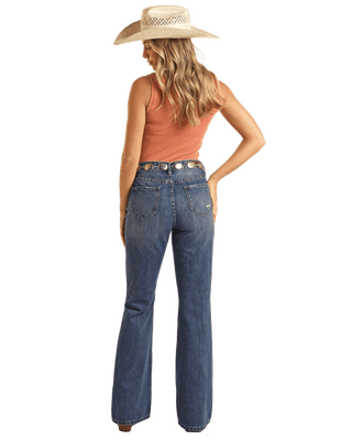 Rock & Roll Pants Rock & Roll Women's Relaxed Flare Jeans with Tears