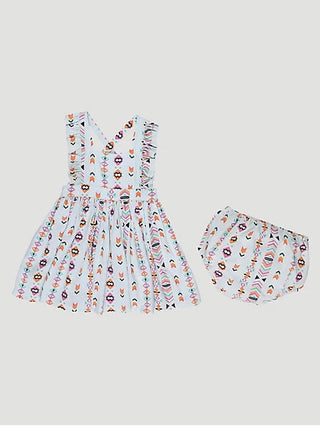 Wrangler Infant Toddler Girls Cross Back Printed Dress