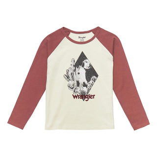 Wrangler Girls Wrangler Girl's Horse Graphic Tee White/Burgundy