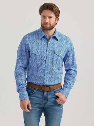 Wrangler Men's Shirts Wrangler Men's 20X Competition Advanced Comfort Long Sleeve Two Pocket Western Snap Paisley