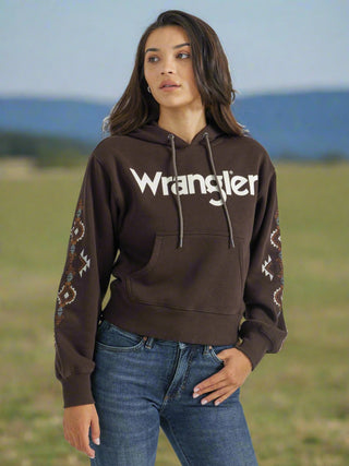 Wrangler Shirts & Tops Wrangler Women's Retro Punchy Hoodie Dark Brown