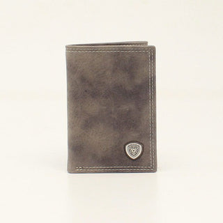 Cowboy Swagger Ariat Grey Shield Concho Trifold Wallet