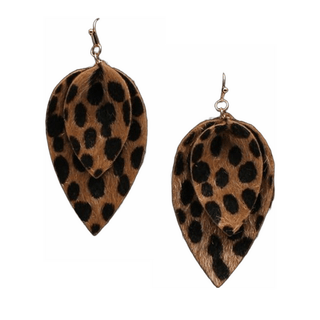 Cowboy Swagger Blazin Roxx Double Leaf Leopard Earring