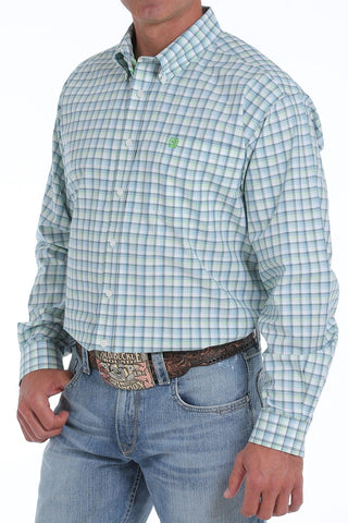 Cowboy Swagger Shirts & Tops XSmall Cinch Men’s Shirt Classic Fit White Plaid Button Down